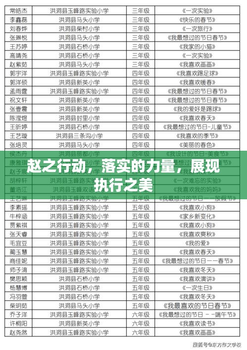 赵之行动，落实的力量，展现执行之美