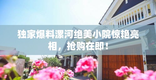 独家爆料漯河绝美小院惊艳亮相，抢购在即！
